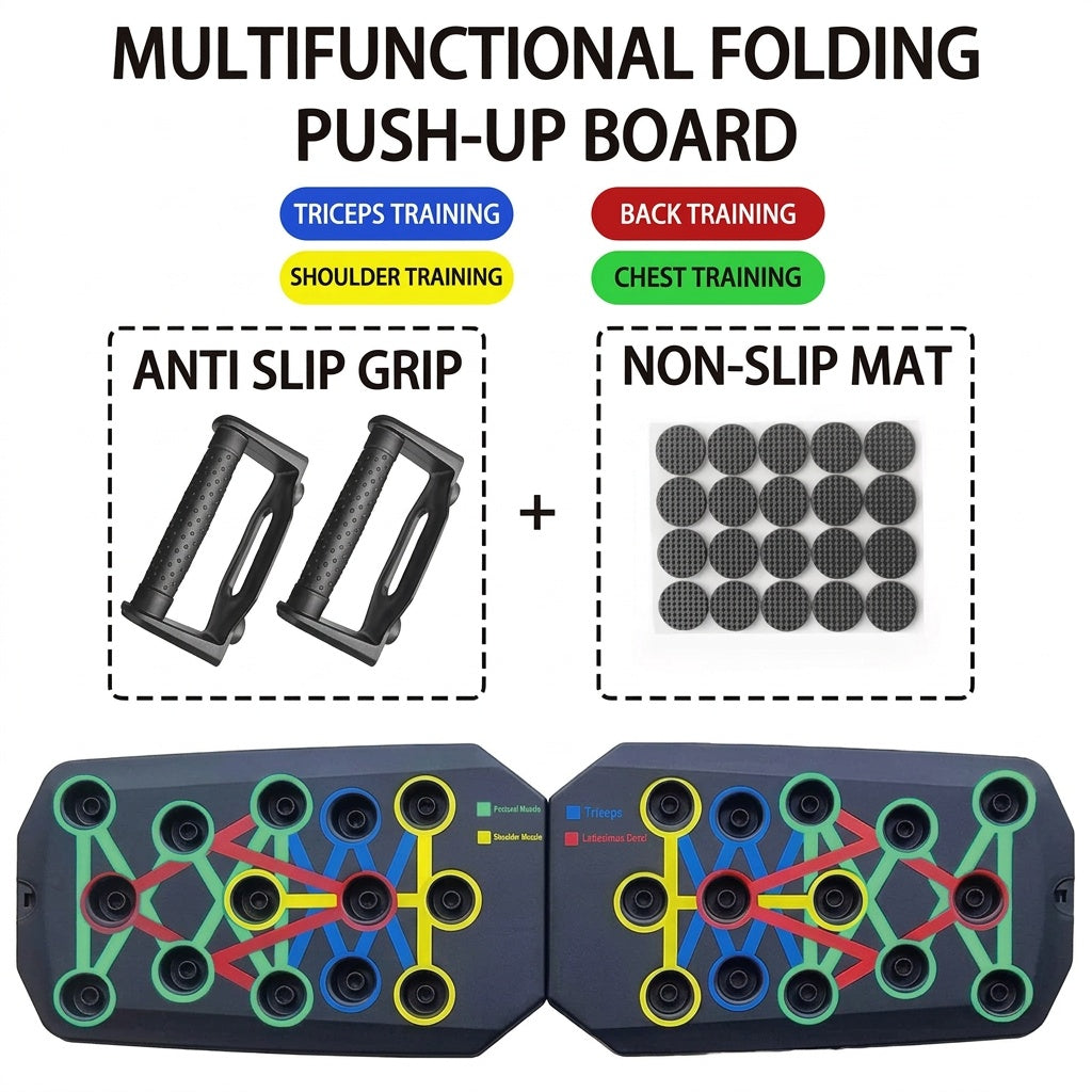 Portable Push Up Board Set With Handles Foldable Fitness