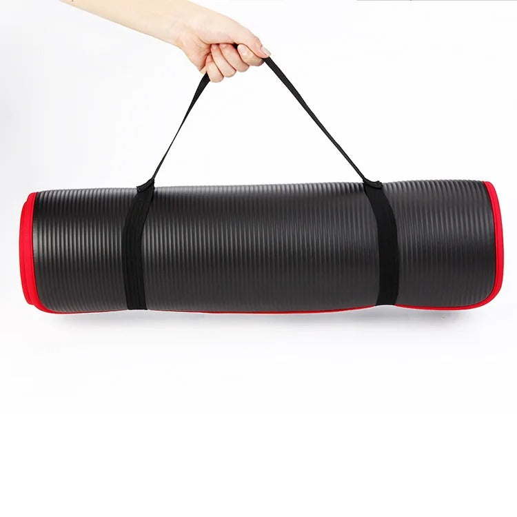 10mm Yoga Mat Non-Slip Exercise Mat With Carry Strap