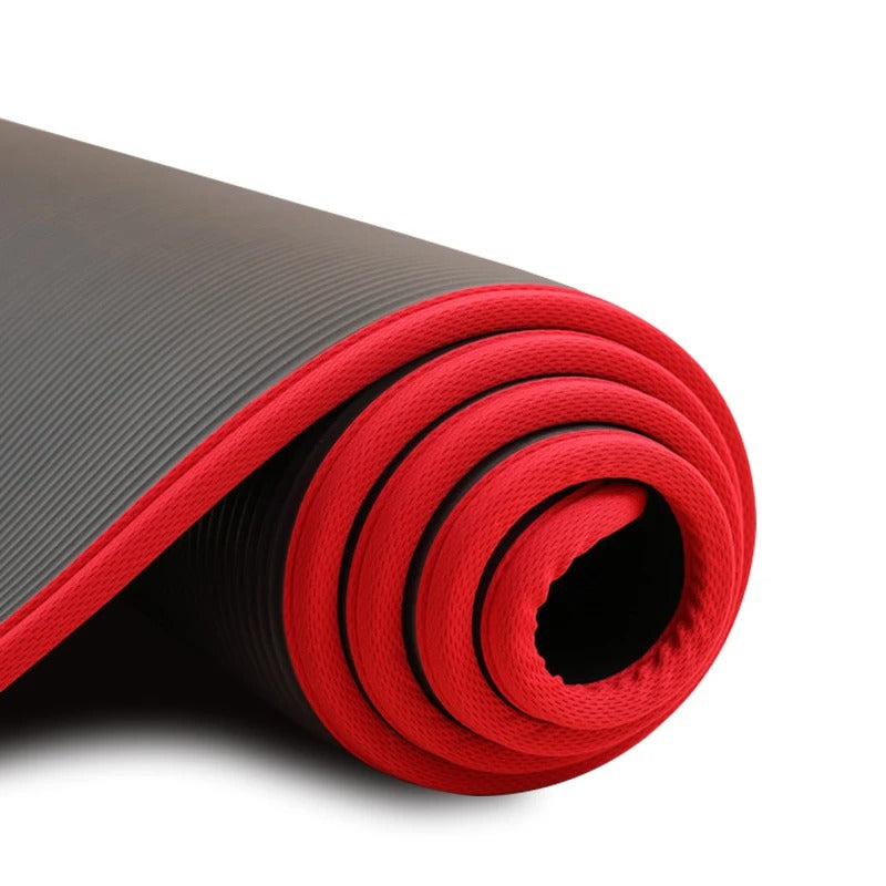 10mm Yoga Mat Non-Slip Exercise Mat With Carry Strap