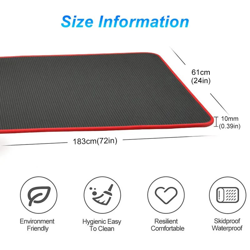 10mm Yoga Mat Non-Slip Exercise Mat With Carry Strap