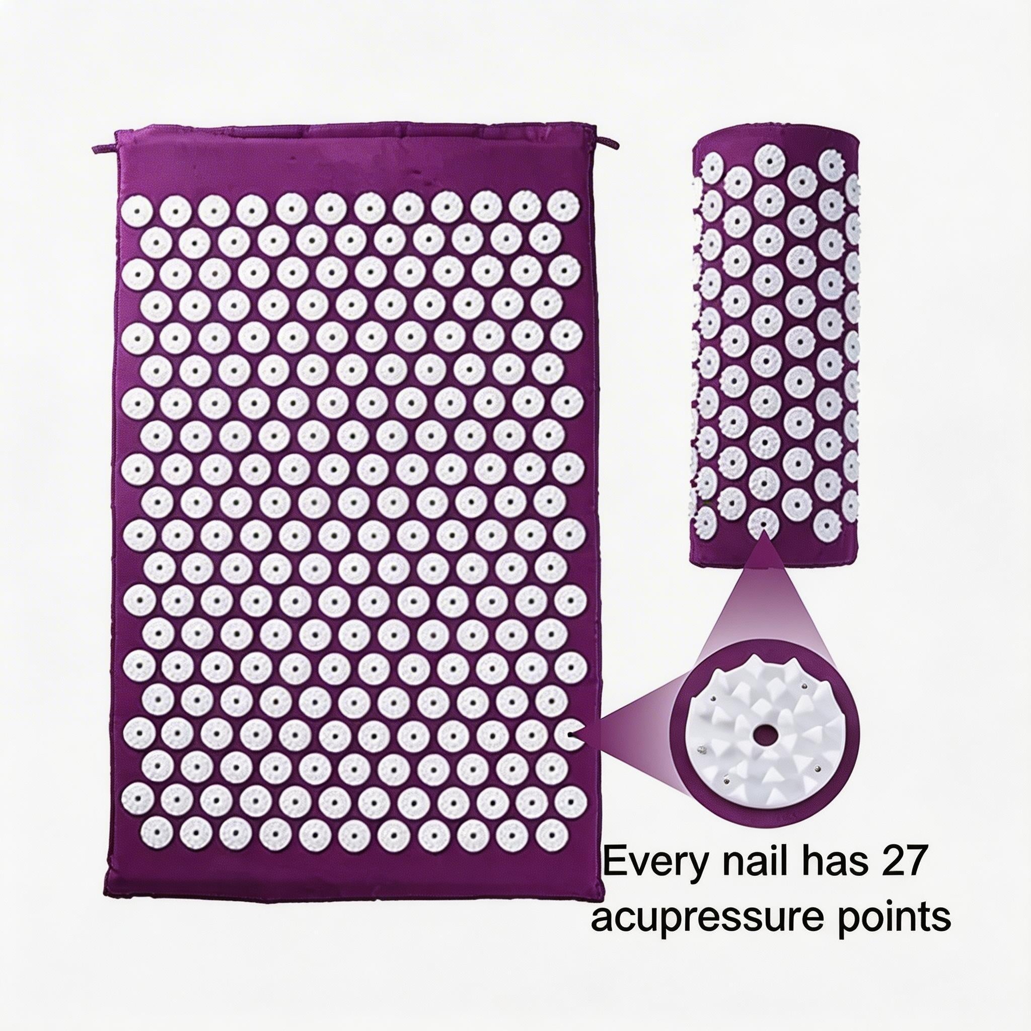 Massage Yoga Mat Set Acupressure Back Pain Relief